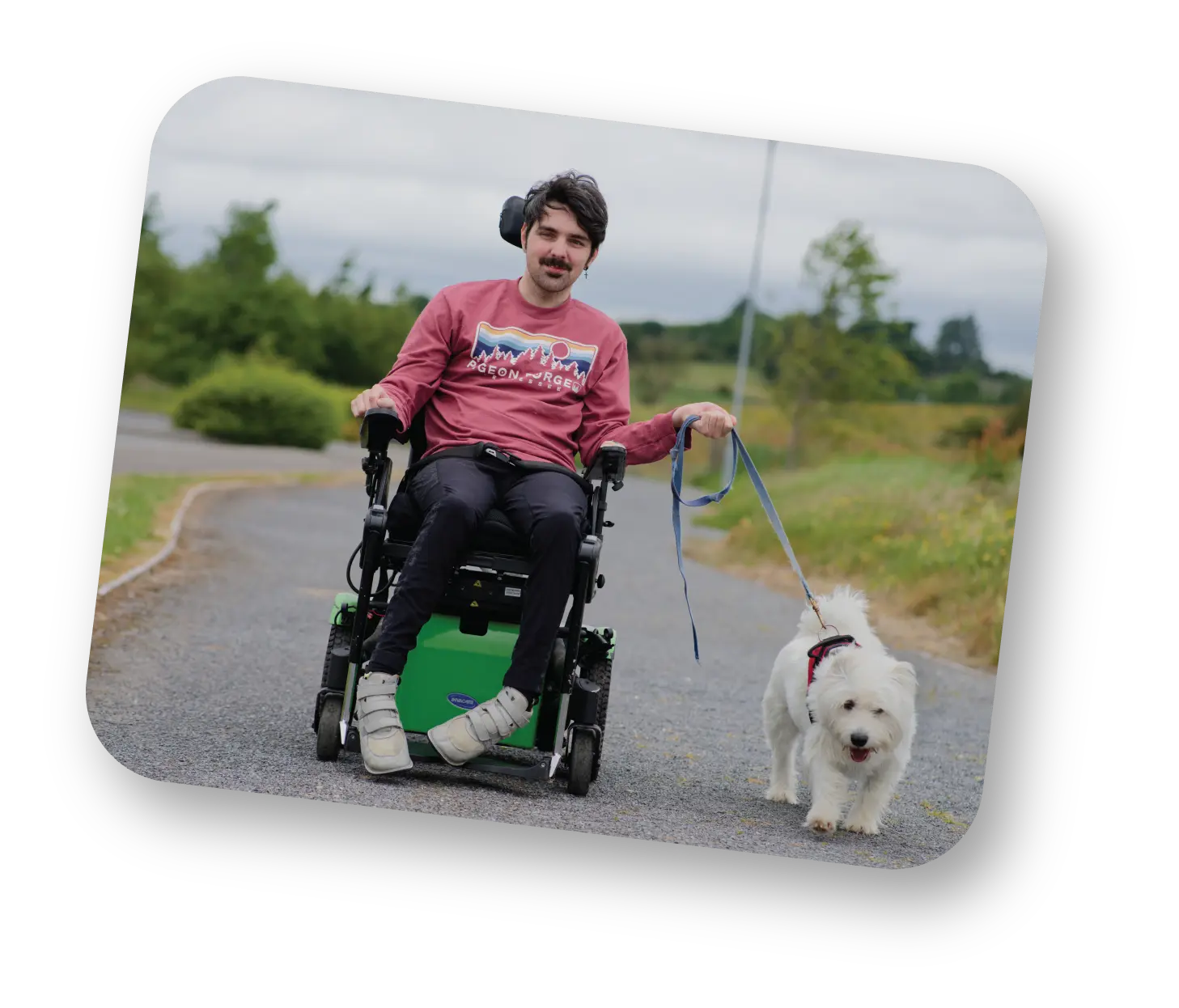 Eric with dog in field
