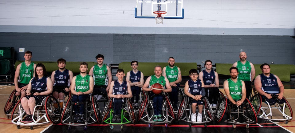 iwa-sport wheelchair basketball image showing group of Senior, U19 and U23 international players