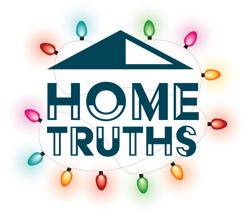 image showing home truths logo with fairy lights